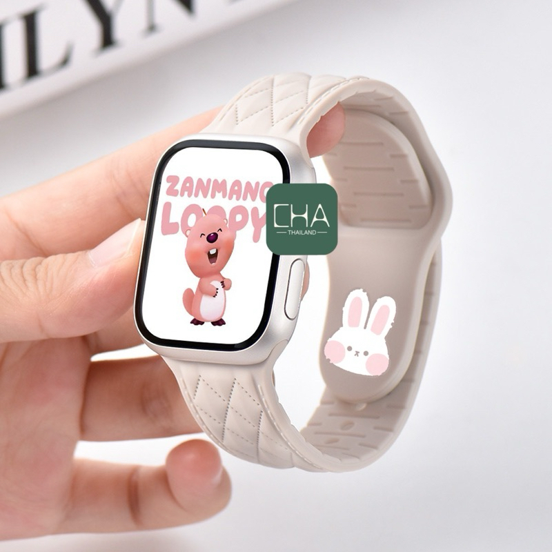 สายลายโซฟา สายนาฬิกา smart watch 11 10 9 8 ultra 7 6 5 4 ขนาด 45/49/44/41/46mm สาย iWatch สาย smart watch ยางลาย