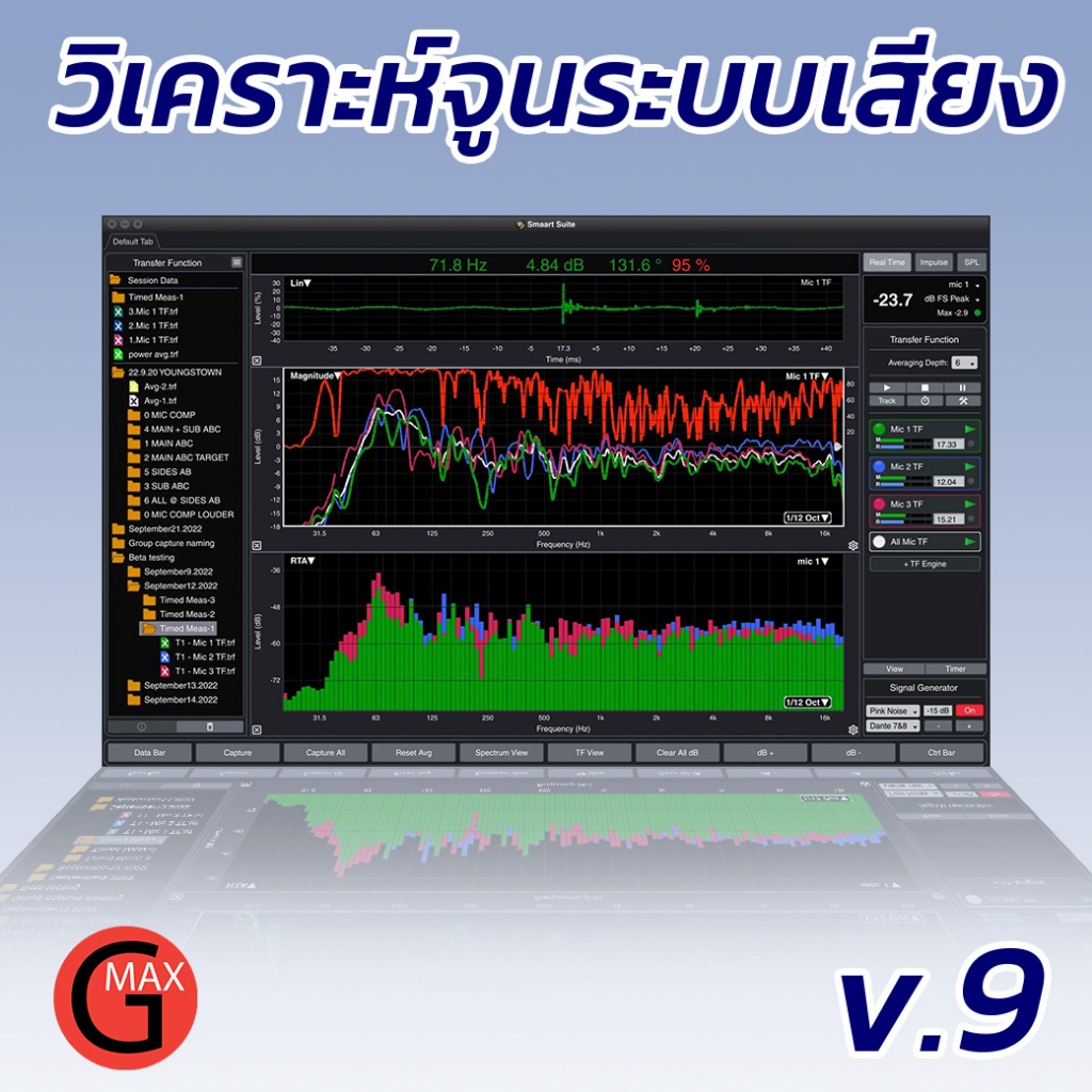 สมาร์ท RTA วิเคราห์ระบบเสียง Smaart จูนระบบเสียง PA จูนลำโพง