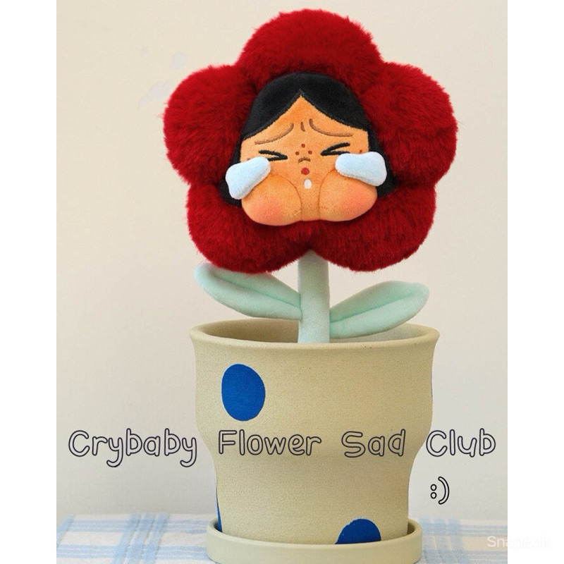 🧸 [พร้อมส่ง.. สีส้ม] POPMART • CRYBABY Sad Club Series Plush Flower [ดอกไม้ Crybaby] 🧡🍊