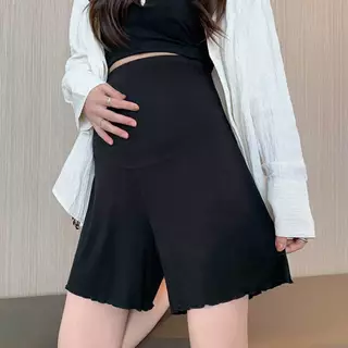 กางเกงคนท้อง ขาสั้นผ้าพริ้วสวมใส่สบาย เอวสูงคลุมปิดหน้าท้องได้อย่างดี