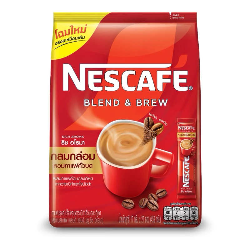 🔥Exp 2/5/2027🔥NESCAFÉ Blend & Brew Coffee 3in1 เนสกาแฟ เบลนด์ แอนด์ บรู กาแฟปรุงสำเร็จ 3อิน1 ขนาด 27 ซอง x2 ถุง