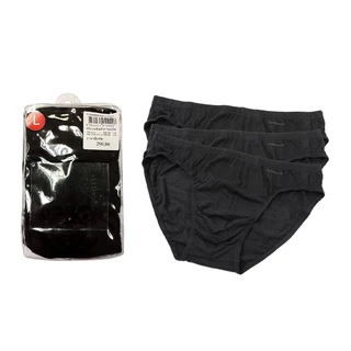 ELLE HOMME | แพ็ค 3 ชิ้น กางเกงในชายรุ่นแพ็คสุดคุ้ม เนื้อผ้า Cotton 100% มีให้เลือก 2 สี ดำล้วน ขาวล้วน| KUB9999R4