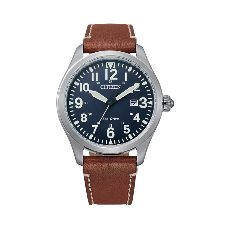 นาฬิกาข้อมือ Citizen Eco-Drive Leather Men's Watch BM6838-33L