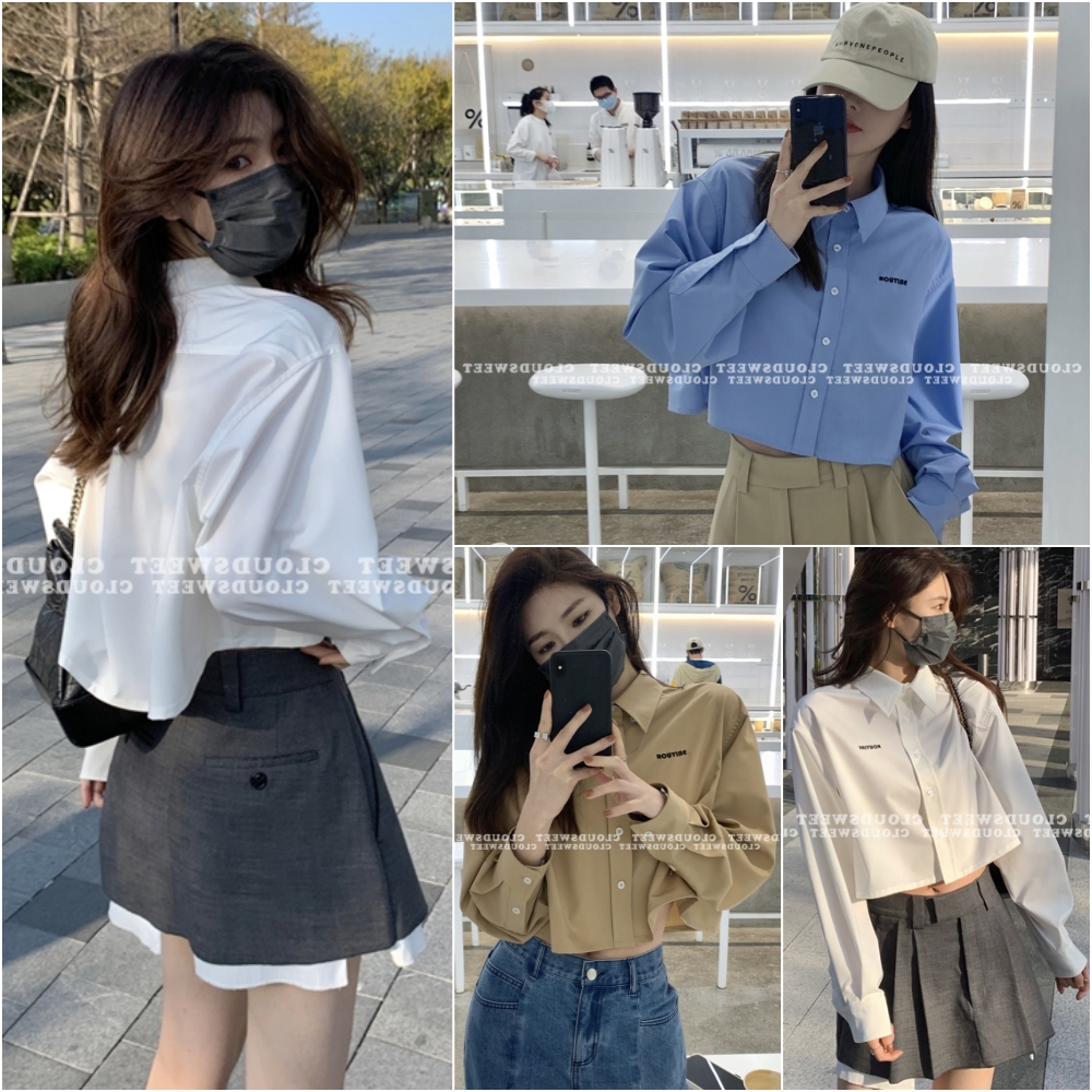 MU3011 เสื้อเชิ้ตคอปกแขนยาวครึ่งตัว มี3สี พร้อมส่งรีดง่ายสวมใส่สบาย แฟชั่นทรงเชิ้ตเรียบๆแฟชั่นฤดูใบไ