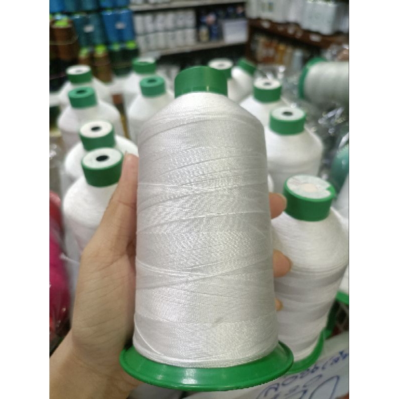 ลดราคา ด้ายไนล่อนเย็บหนัง เบาะ (สีขาว) เบอร์30 เส้นใหญ่ #30