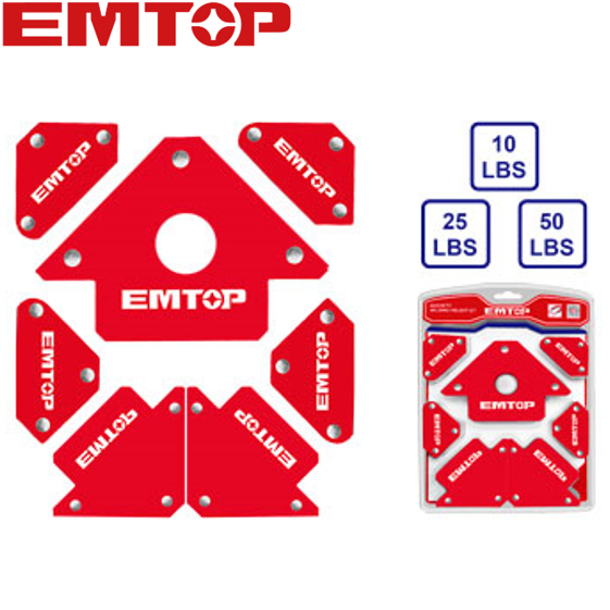 EMTOP ชุดแม่เหล็กงานเชื่อม 7 ตัวชุด รุ่น EMWH7002 (Magnetic Welding Holder Set) แม่เหล็กจับฉากงานแท้คุณภาพสูง*