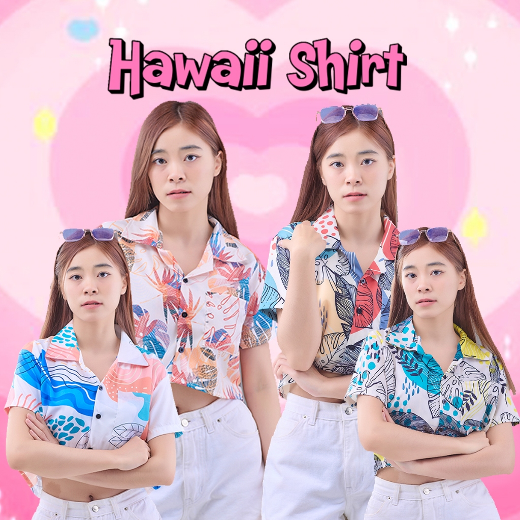 เสื้อฮาวาย #จัดส่งเร็ว WO-3 ผู้หญิง M-XXL  เสื้อสงกรานต์ รับซัมเมอร์ ลายสุดฮิต เชิ้ตฮาวาย