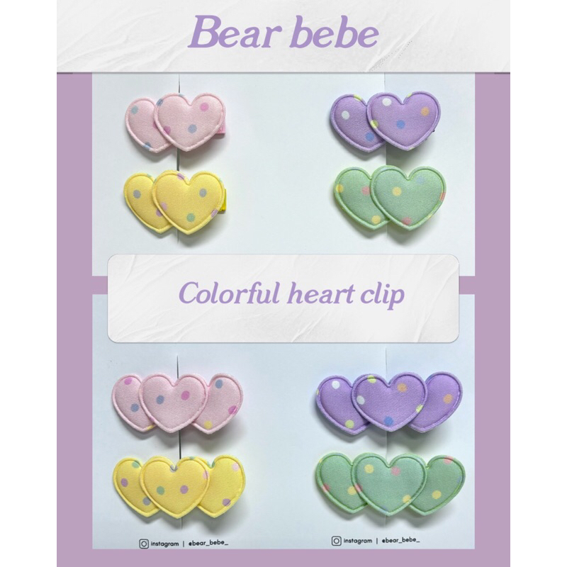 Colorful heart clip 💝กิ๊บติดผมรุ่นหัวใจ