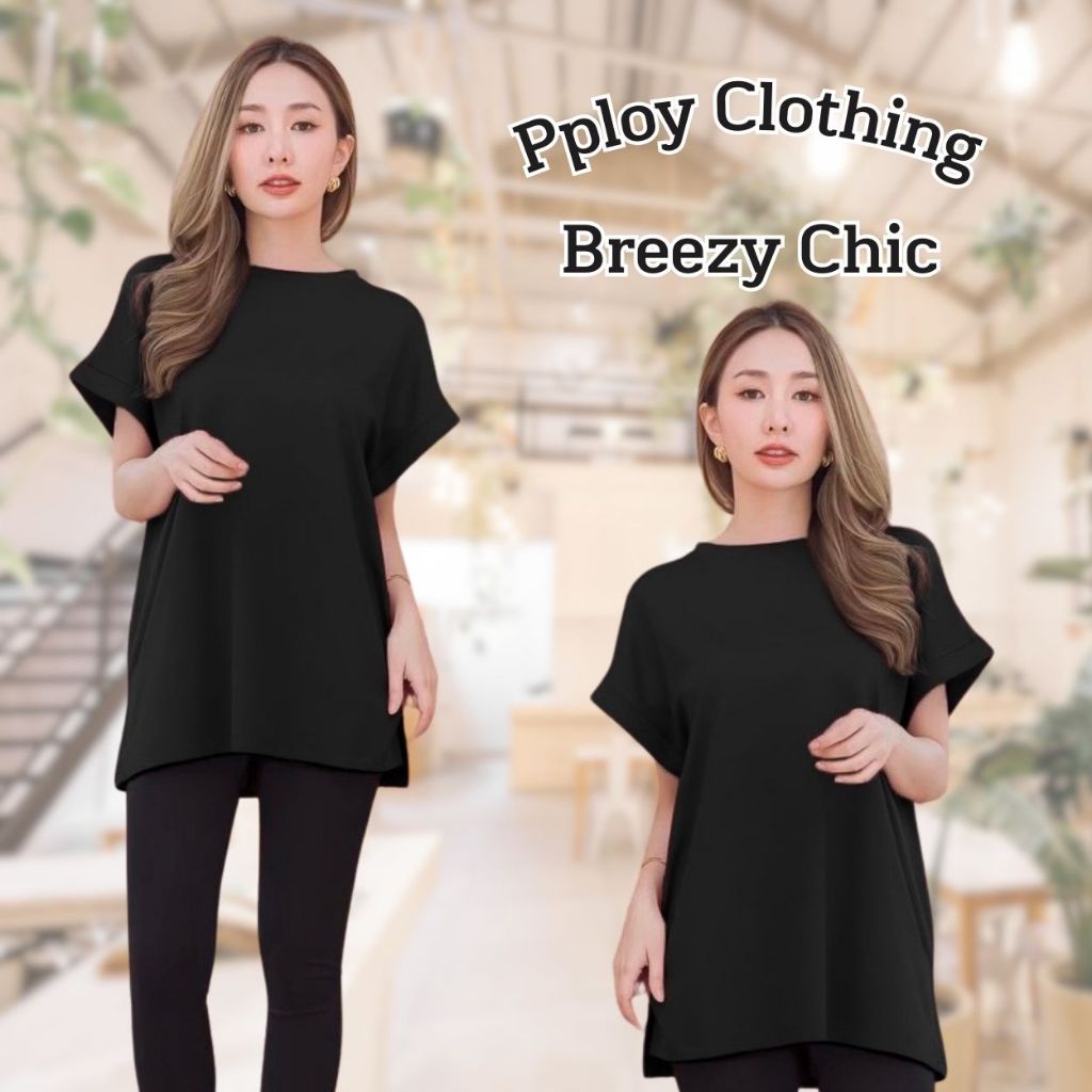 ส่งฟรี PployClothing : เสื้อยืดคอกลม แขนล้ำ Loomed รูปที่ 2