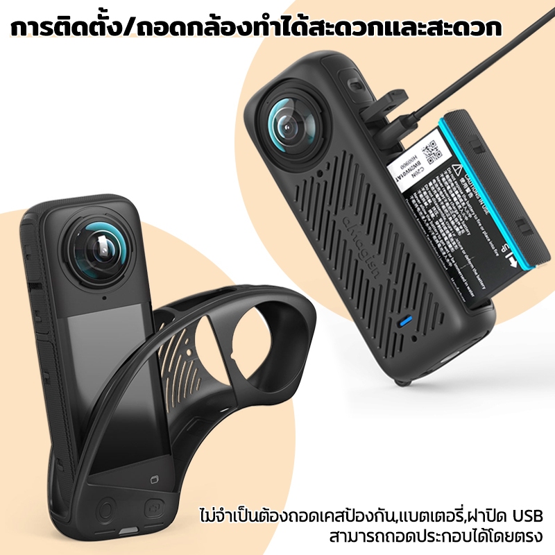 Insta360 X4 เคสซิลิโคน ป้องกันฝุ่น เคสซลิโคน Lens Cap Silicone Protective Case Cover For Insta360 X4 อุปกรณ์เสริมกล้อง