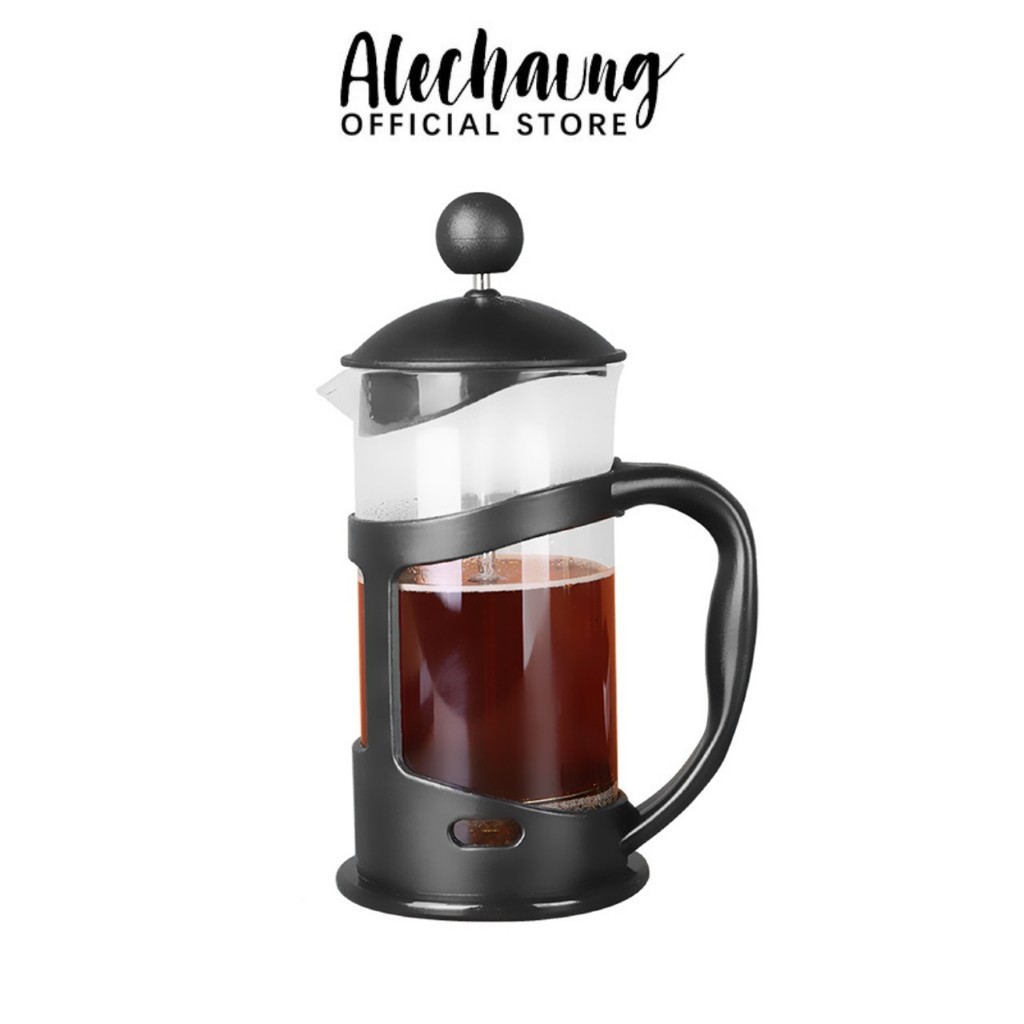 Alechaung [ ฟรีช้อนแมว ] ที่ชงกาแฟ เฟรนเพรส เหยือกชงชา French Press 350-1000ml ชงกาแฟได้4-6 แก้ว