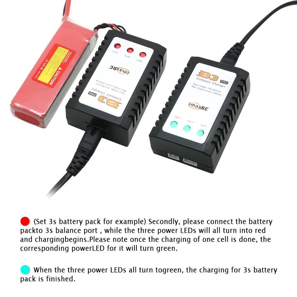 imax B3 PRO เครื่องชาร์จแบตเตอรี่ Lipo 2-3 เซลล์ 7.4-11.1 V Balanceชาร์จ สำหรับชาร์จแบตเตอรี่ลิโพ