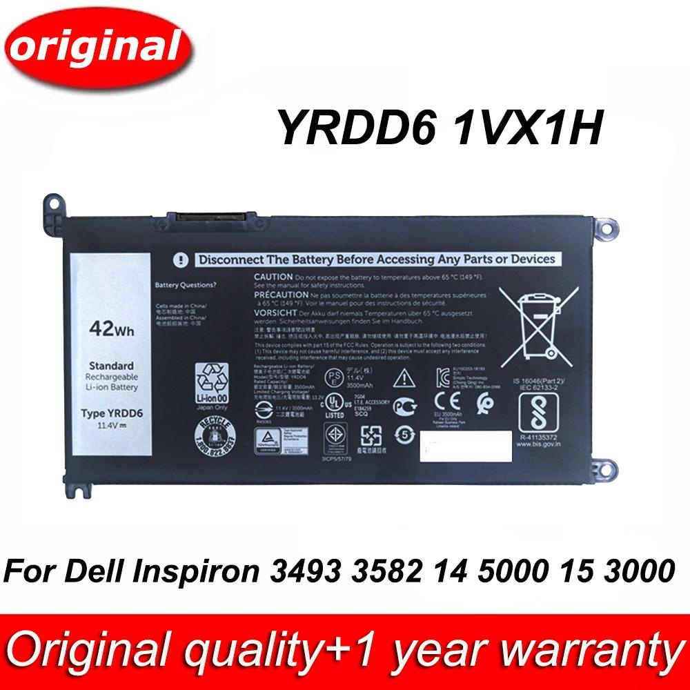 New Laptop Battery YRDD6 1VX1H 42Wh 0YRDD6 For Dell Inspiron 3493 3582 14 5000 5480 15 3000 5584 558