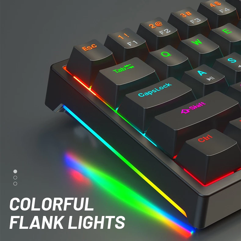 คีย์บอร์ด Mechanical 61 ปุ่ม สวิตช์สีน้ำตาล thumbnail 5