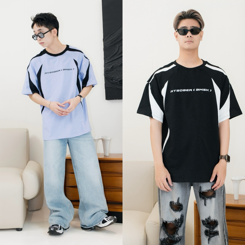 ATSOBER T-shirt เสื้อยืดแขนสั้นทรงโอเวอร์ไซส์