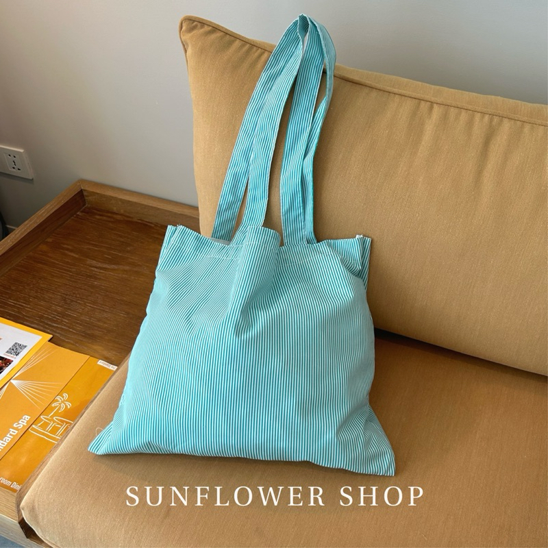 กระเป๋าผ้าราคาน่ารักลายทาง SUNFLOWER SHOP