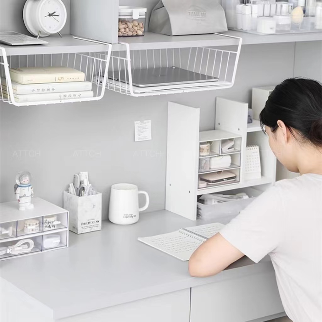 ตะกร้าแขวน ตะกร้าใส่ของ ตะกร้าแขวนเก็บของ กล่องเก็บของ ชั้นเก็บของ ลิ้นชักติดใต้โต๊ะ ATCCH