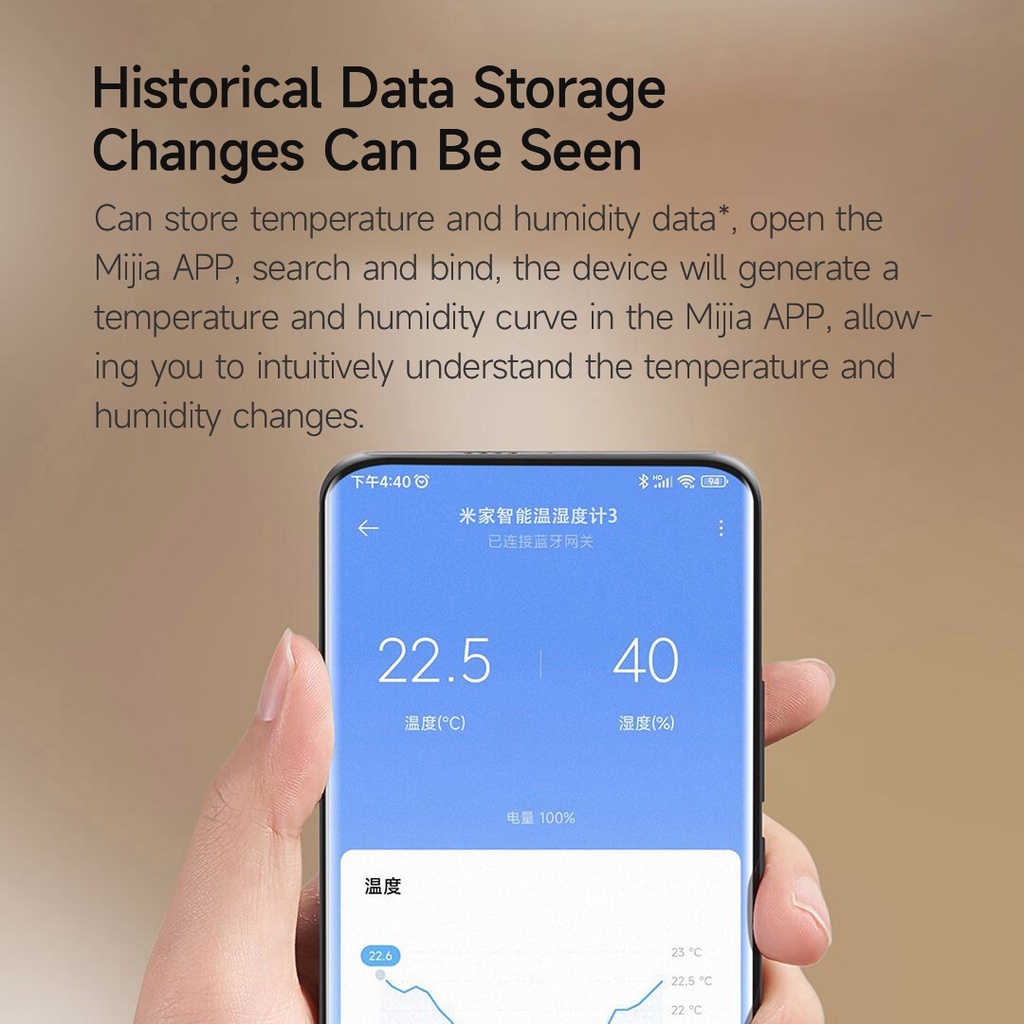 เครื่องวัดอุณหภูมิ ความชื้น 3 Temperature and Humidity Bluetooth แบบบลูทูธไร้สาย จอแสดงผล