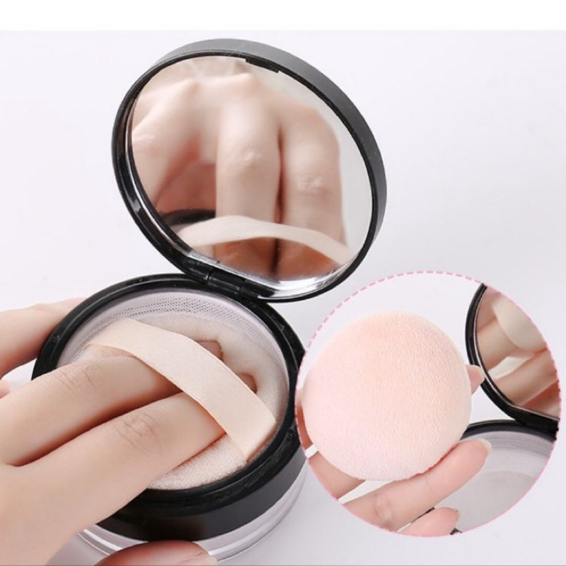 กระปุกใส่แป้งฝุ่น ตลับแป้งฝุ่น ขนาดบรรจุ 20กรัม สีดำ มีกระจกส่องในตัว และพัฟอย่างดี (ของพร้อมจัดส่ง)