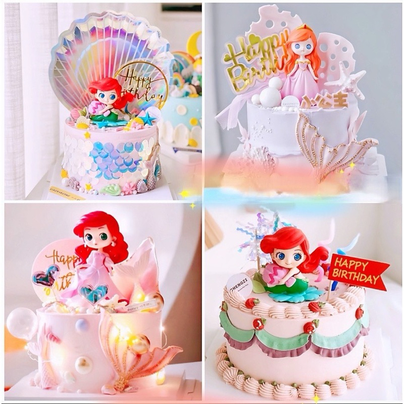 พร้อมส่งในไทย🇹🇭 ✨ โมเดลและป้ายตกแต่งเค้ก ธีมทะเล นางเงือก หางนางเงือก โมเดลนางเงือก - รูปที่ 2