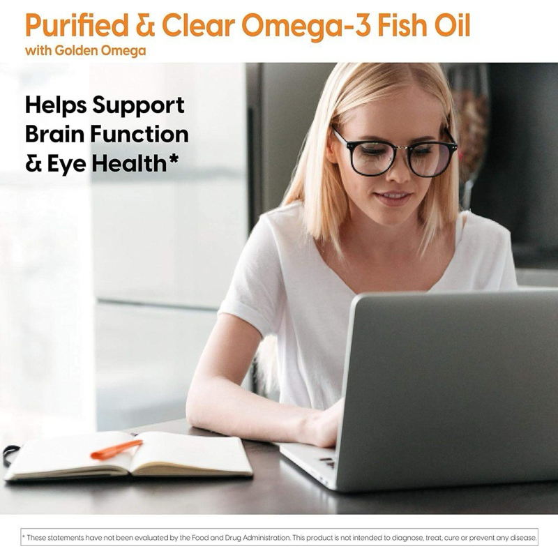 ✅พร้อมส่ง (แพ็คเกจใหม่) โอเมก้า3 ฟิชออย🐟 Doctor’s Best, Purified & Clear Omega 3 Fish Oil with Goldenomega, 120 Softgels - รูปที่ 3