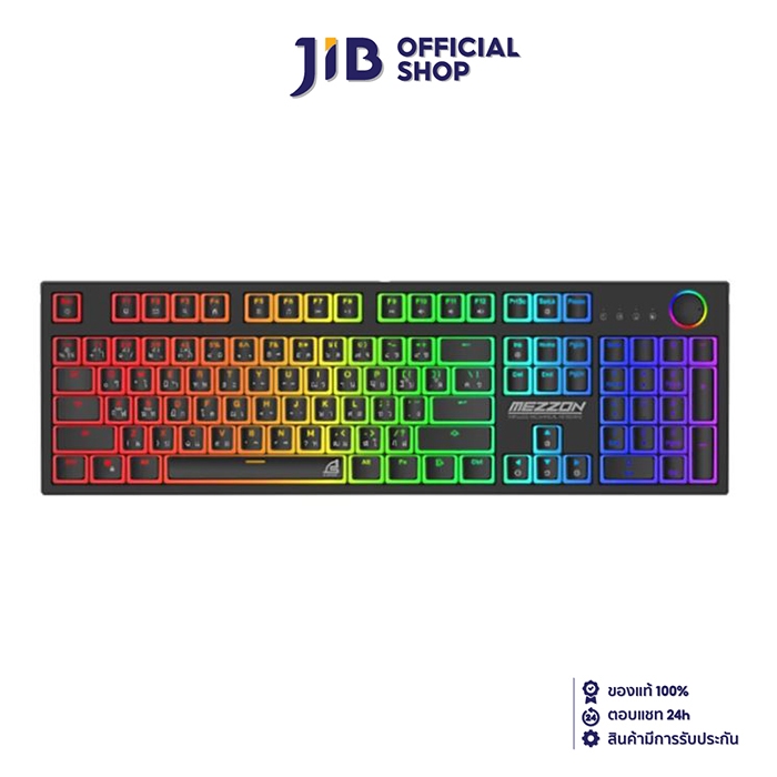 KEYBOARD (คีย์บอร์ด) SIGNO KB-752BLK MEZZON (BLACK) (BROWN OPTICAL SWITCH - RGB - EN/TH)