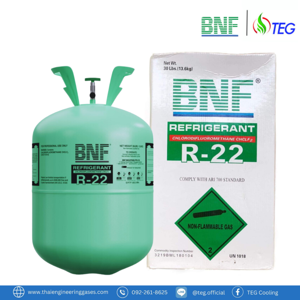 BNF R22 Refrigerant น้ำยาแอร์ R22 ยี่ห้อ BNF ขนาดบรรจุ 13.6 kg