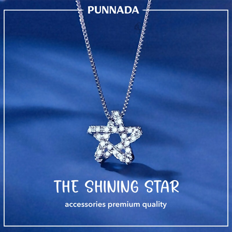 PUNNADa (สินค้าพร้อมส่ง) PN001 สร้อยเงิน จี้รูปดาว ใส่โดนน้ำได้ สร้อยคอ เงิน งานเกรดพรีเมี่ยม ของขวัญ