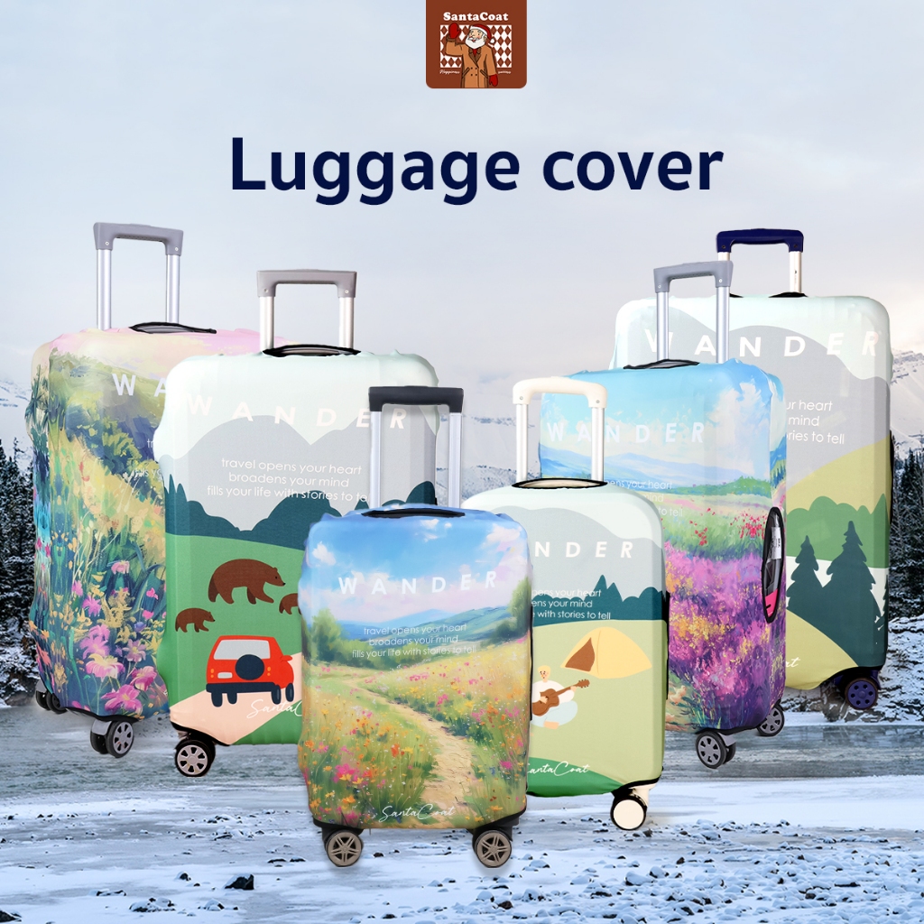 SantaCoat Luggage Cover ผ้าคลุมกระเป๋าเดินทาง โดดเด่นบนสายพาน ยืดอายุการใช้งานให้กระเป๋าใบโปรด