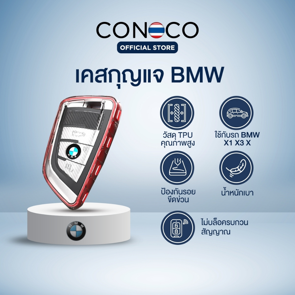 เคสกุญแจ มีด เคฟล่า BMW X1 X3 X5 แบบอื่นๆที่ทรงเดียวกัน Car Key Case TPU