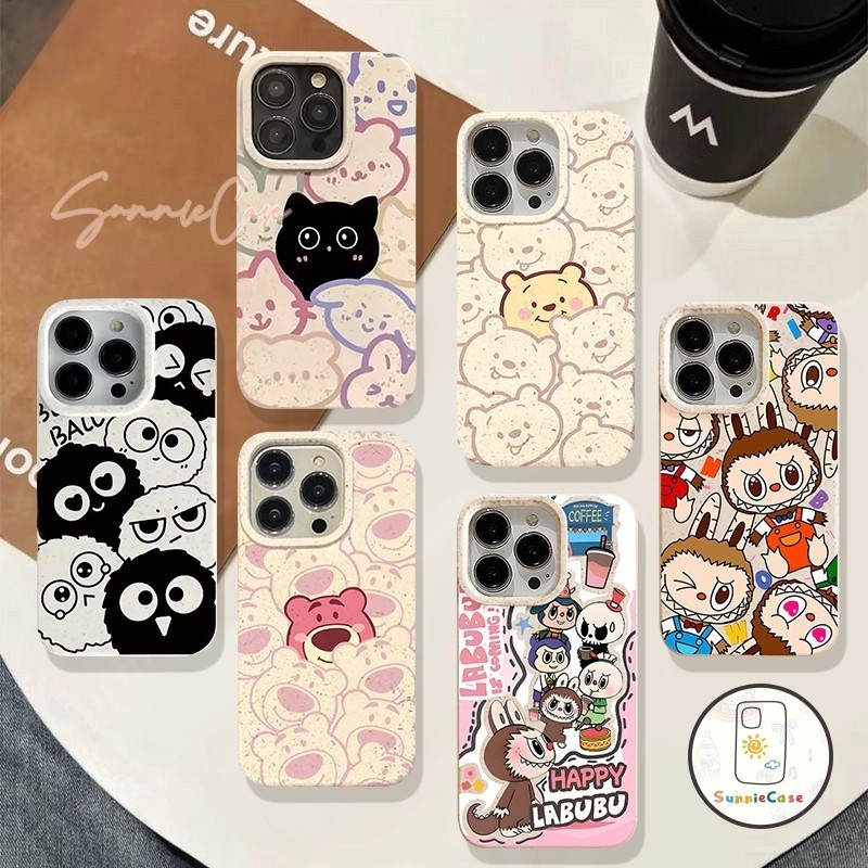 การ์ตูนลูกโลกถ่านหินขนาดเล็กแมวน่ารักเปลือกอ่อนย่อยสลายได้ iPhone 15 11 14 12 13 Pro Max 6 6s 8 7 Plus X XS Max XR SE