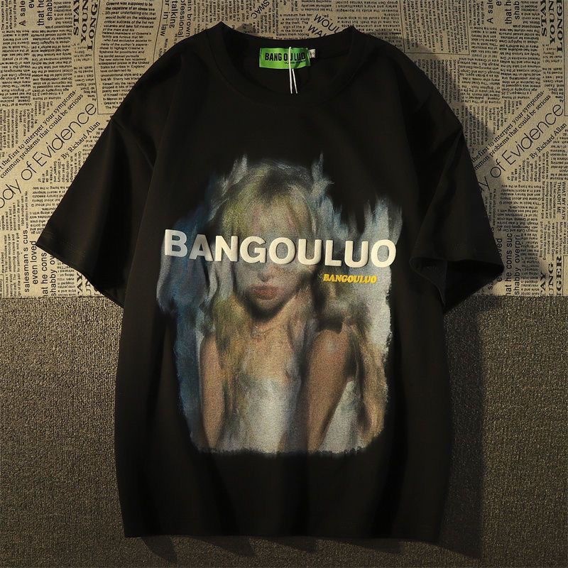 เสื้อยืดแขนสั้น พิมพ์ลาย A058 เข้ากับทุกการแต่งกาย แฟชั่นฤดูร้อน สไตล์เกาหลี สําหรับผู้ชาย-หญิง