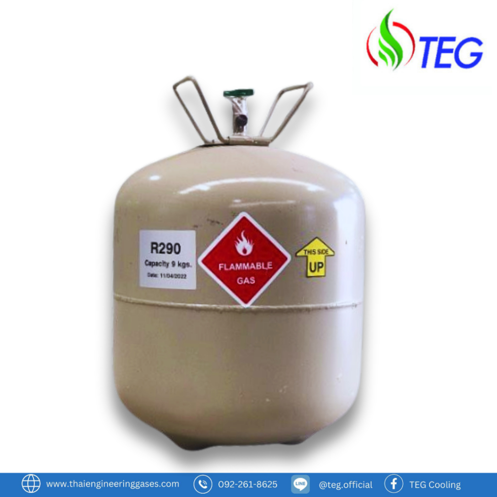 TEG  R290 Refrigerant 9kg น้ำยาแอร์ R290 ขนาดบรรจุ 9กก.