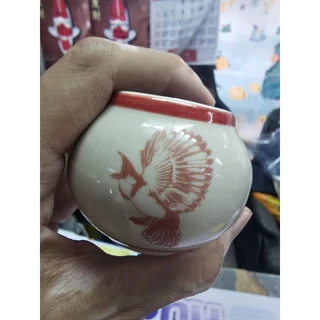 ถ้วยใส่อาหาร ถ้วยใส่น้ำนก นกหัวจุก ลายนกหัวจุก ขนาดไซค์ L ขนาดกว้าง8cm×สูง6 CM(1ใบ25บาท) ขนส่งแตกเครมร้านได้ครับ