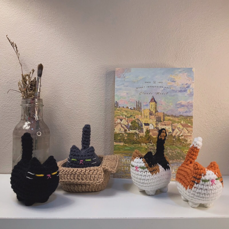 พวงกุญแจไหมพรมน้องแมวถัก 🐈