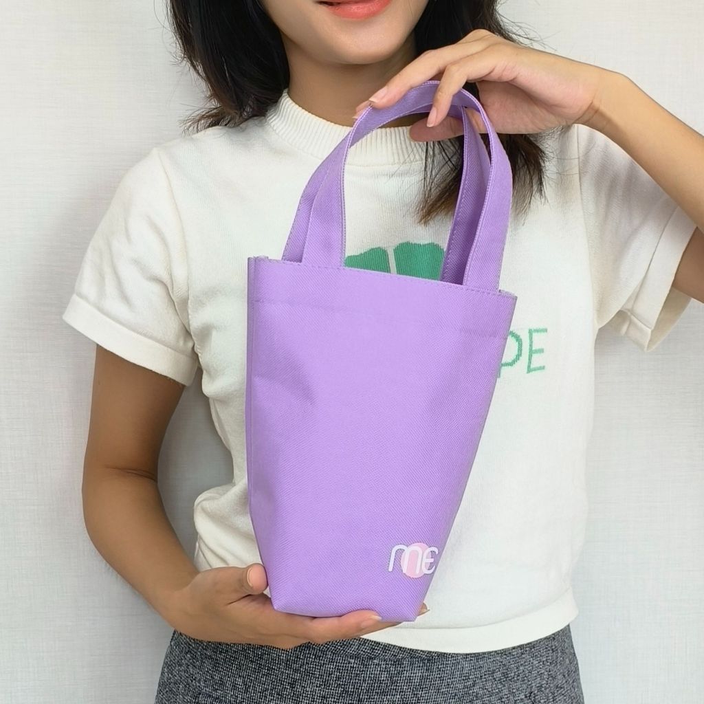 ME กระเป๋าผ้า ใส่แก้ว สีม่วง กระเป๋าผ้า600D (1ใบ/1แพ็ค) 30oz ผ้าแคนวาส สุดคูล ราคาถูก  (โรงงานไทยผลิตเอง)