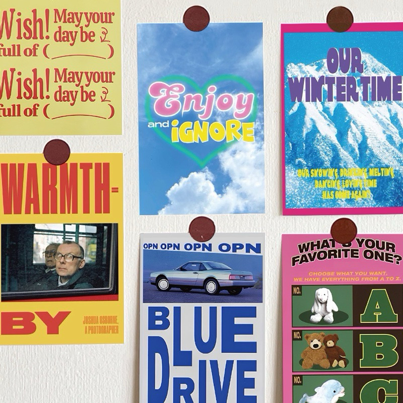 💥จัดส่งไว💥(396-โปสการ์ด)โปสการ์ดตกแต่งห้อง 10 แผ่น