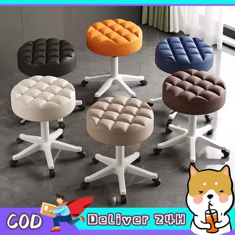 Dogegg🐶เก้าอี้กลม สตูล ปรับความสูงได้ รับน้ำหนักได้มากถึง200 KG เบาะหนังPU นุ่มน่านั่ง ล้อเงียบทนต่อการสึกหรอ
