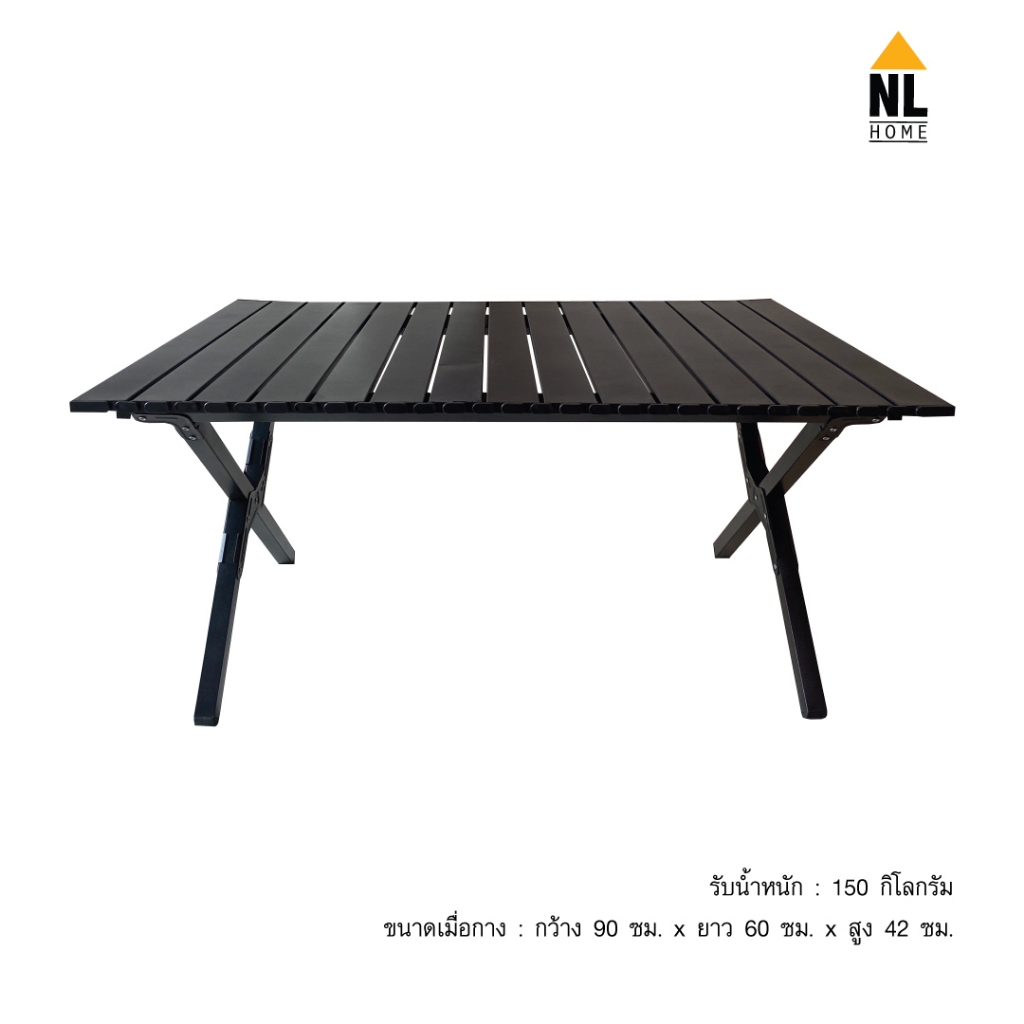 โต๊ะแคมป์ปิ้งพับ มีถุงเก็บพับเก็บง่าย  รับน้ำหนักได้เยอะ แข็งแรง มินิมอล โครงเหล็กกลางแจ้ง / NL HOME - รูปที่ 5