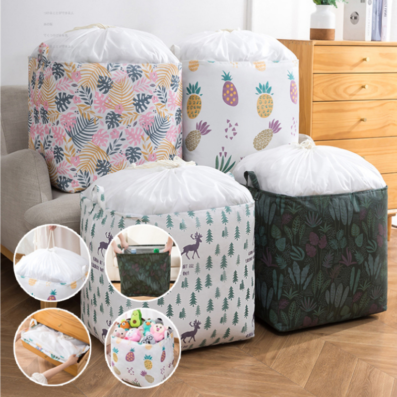 #TH56 Storage basket XL (100L) ตะกร้าเก็บของ ตะกร้าผ้า กล่องเก็บของ กระสอบผ้า ปากถุงสามารถรูดปิดได้