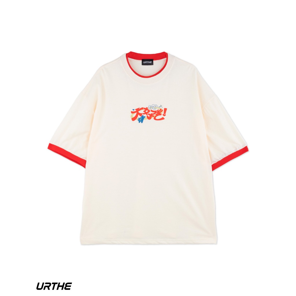 URTHE - เสื้อยืด แขนสั้น OVERSIZED สกรีนลาย รุ่น DAISUKI