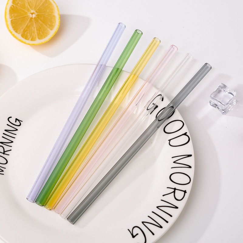 (พร้อมส่ง สั่ง 3 ชิ้นขึ้นไป) หลอดแก้วดูดน้ำ (Borosilicate)
