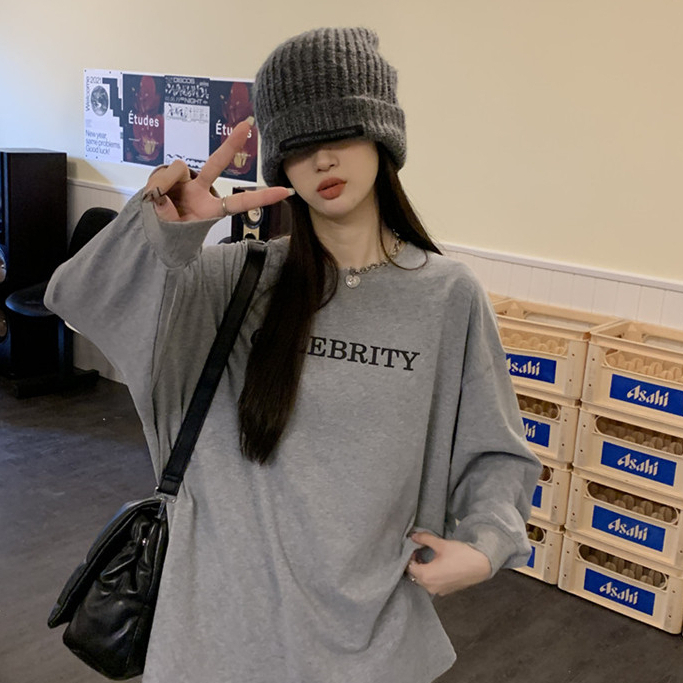 aililai1688เสื้อยืดแขนยาว ลายอักษร สวยๆ น่ารัก มีไซส์ให้เลือก M-XXL  ผ้ายืด ใส่สบายระบายไม่ยับจ้า - รูปที่ 5