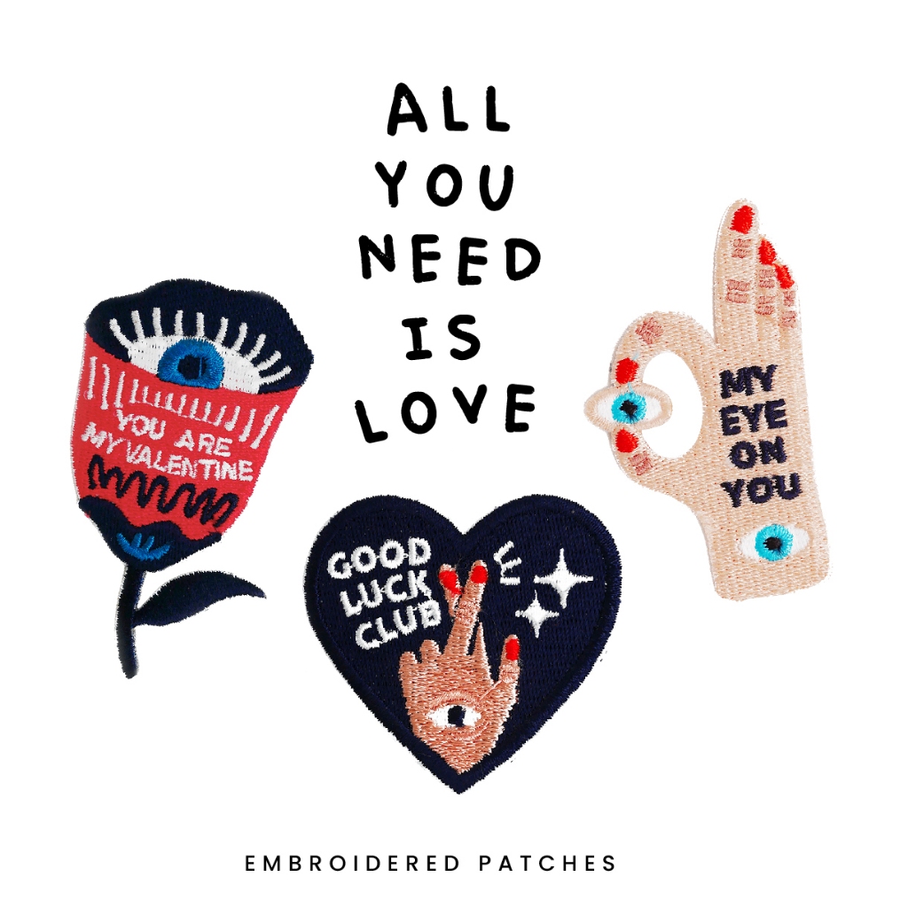 ชุดตัวรีดลายปัก all you need is love