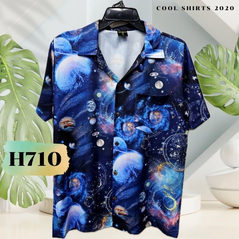 เสื้อฮาวาย ผ้าไหมอิตาลี กาแล็กซี่ H710