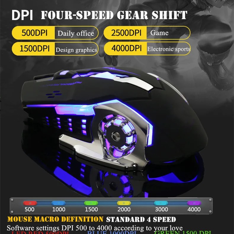 【เมาส์ไร้สาย/Wireless mouse】Optical Key RGB Gaming Mouse เมาส์เกมมิ่ง ออฟติคอล ความแม่นยำสูงปรับ DPI 200-4800 pubg/ไฟฟรี
