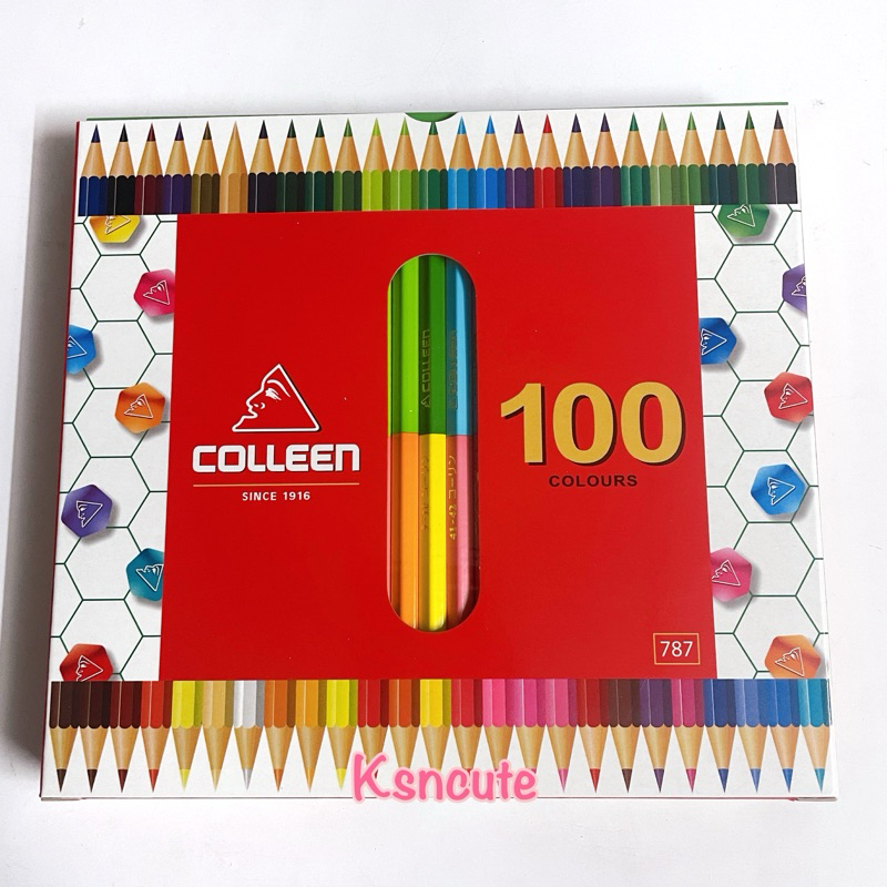 สีไม้ สีคลอรีน Colleen 100 สี แบบ2ห้ว (50แท่ง) *ออกบิลเบิกได้