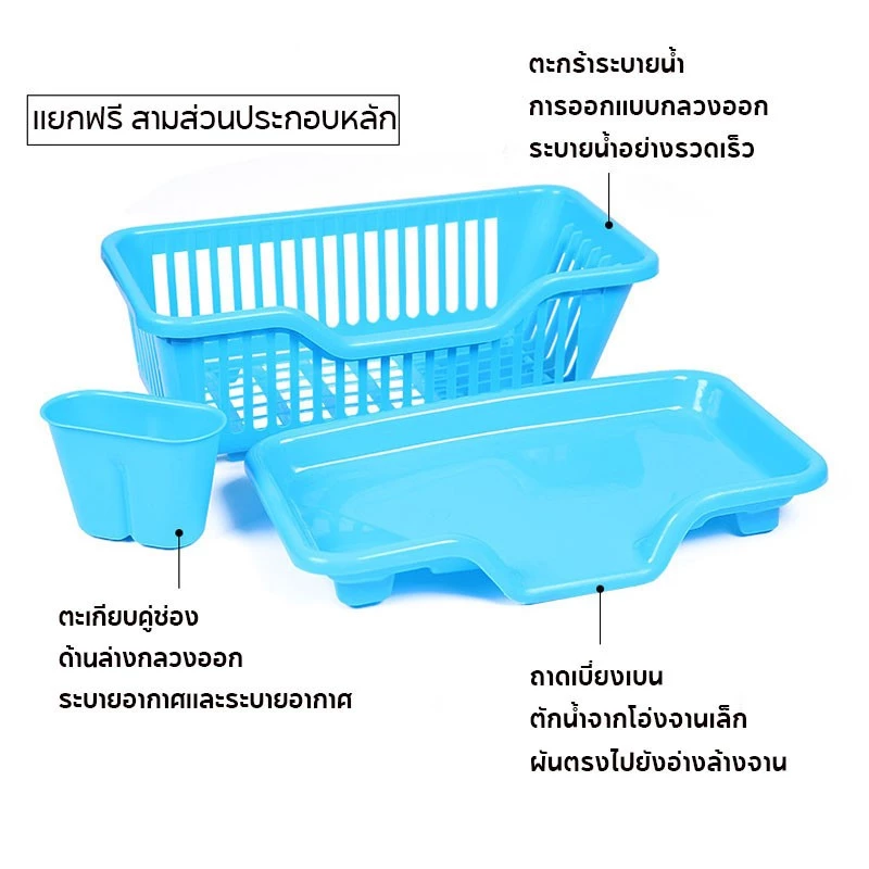 ที่คว่ำจานระบายน้ํา ที่คว่ำจานระบายน้ําอเนกประสงค์ ที่วางจานมีช่องระบาย KN-S022 thumbnail 7