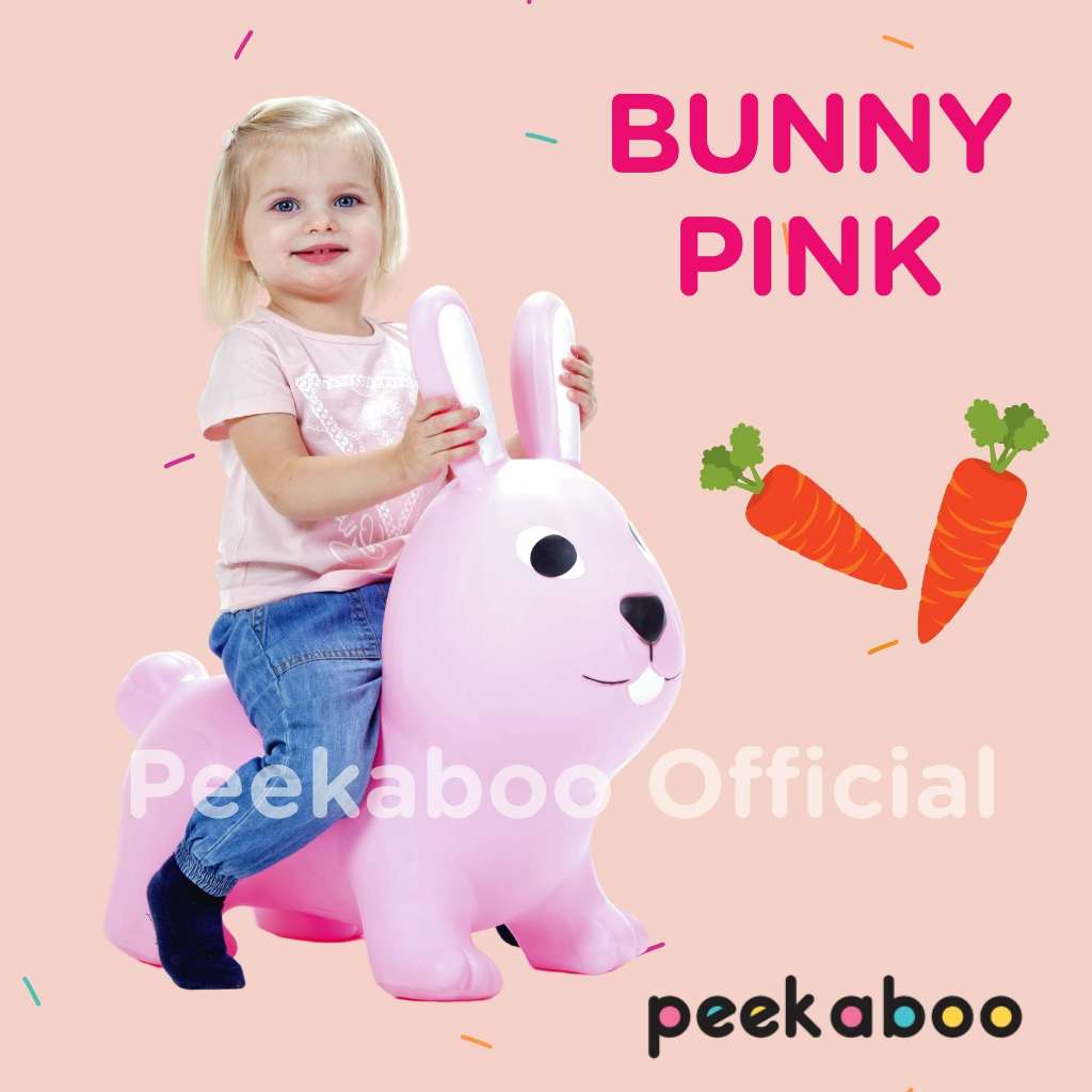 JUMPY Peekaboo จั๊มปี้ ตุ๊กตาสัตว์ยางกระโดดเด้งดึ๋ง  - Pink Bunny จั๊มปี้กระต่าย สีชมพู ของเล่นเด็ก