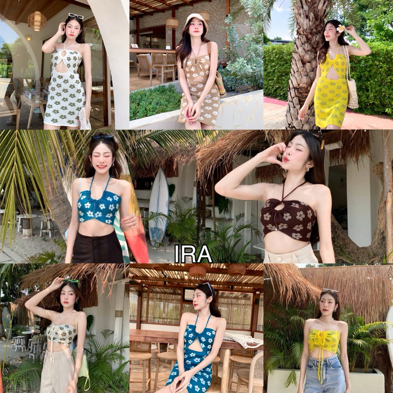 BY IRA Laura Knit Top ❤️พร้อมส่ง❤️ท็อปไหมพรมทอลายดอกไม้ทั้งตัว น่ารักมากกกก เซ็กซี่สุดๆ สายฝอควรมี